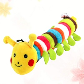 VILLCASE Pet Squeaker Toys, Dog Chew Toy, Soft Short Plush Sounding Toy for Puppy (Colorful Caterpillar)