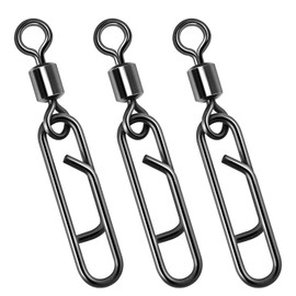 Dr.Fish 20 Pack Fishing Clips with Swivels, Speed Power Clips with Barrel Swivels Quick Change Lure Snap Swivels Fishing Tackle Leader Line Connector for Freshwater & Saltwater 2#