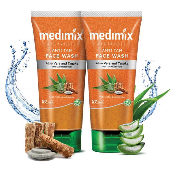 Medimix Ayurvedic Anti Tan Face Wash, 100ml (Pack of 2)