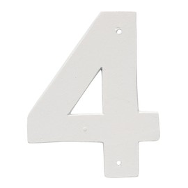 Montague Metal Products 10" Aluminum House Number 4 Outdoor Plaque, Medium, White