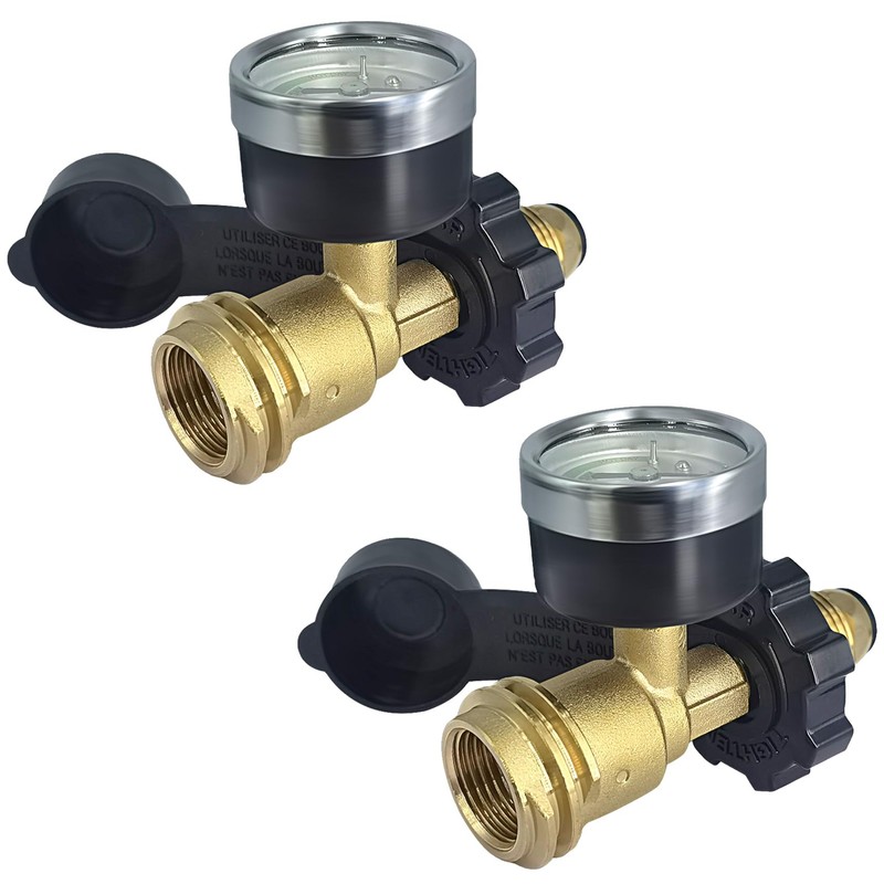 100 Ib Propane Tank Adapter with Gauge Connector, Universal Propane