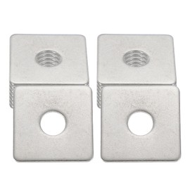 sourcing map 16 Pcs Flat Square Plate Washer, 10MM ID x 35MM OD x 2MM Thick 304 Stainless Steel Flat Pad Spacer Gasket for Bolts Factories Bathroom Repair Shops Construction, Silver