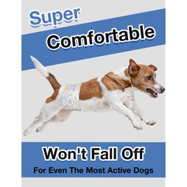 Dono Disposable Male Dog Diapers, Super Absorbent Male Dog Wraps for Small to Large Dogs, 360° Leak-Proof with Wetness Indicator,S,24PCS