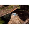 Windalf TÂMIA Celtic Ring 6mm Blue Topaz Engagement Ring Cubic