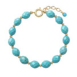 Beaded Bracelets for Women Turquoise Dainty Chunky Charm Bracelet Jewelry