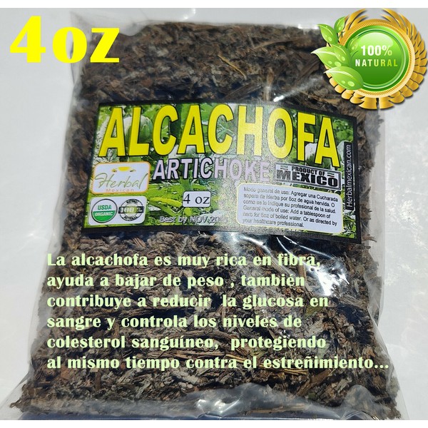 4oz Alcachofa Hierba/te, Artichoke leaf, artichoke tea Organic mexican herb !!!