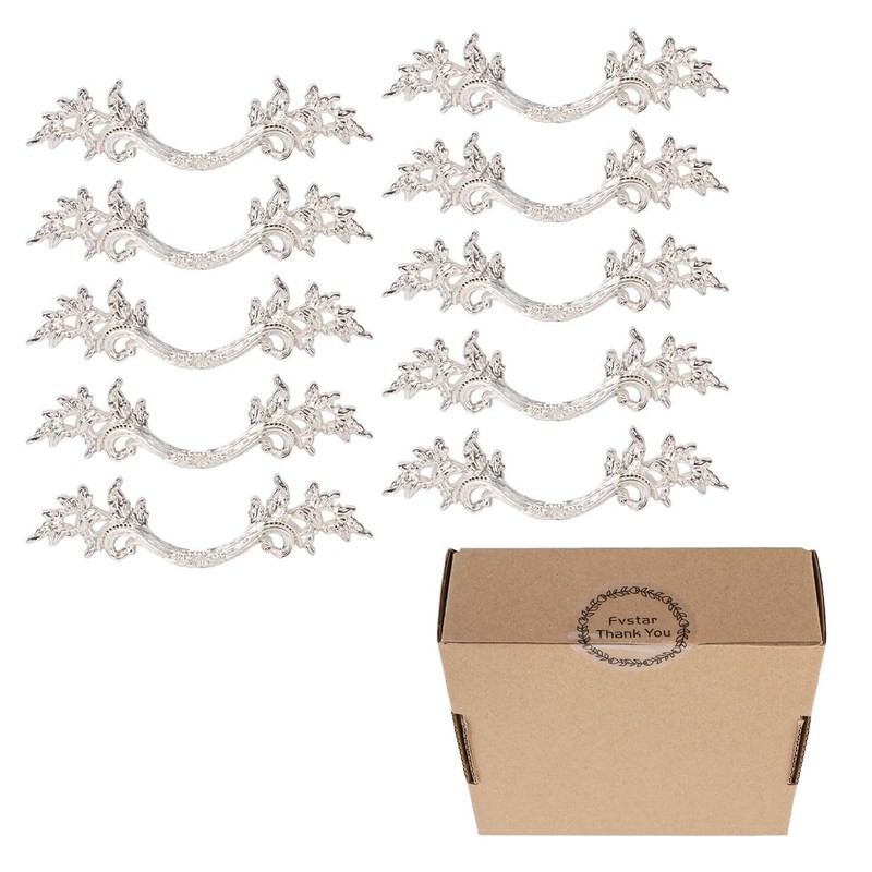 Fvstar 10pcs Antique Dresser Handles, Farmhouse Kitchen Cabinet Pulls, Vintage
