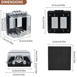 PKLIYH Outdoor Weatherproof Outlet Cover Box-Child Proof Electrical Enclosure for Garden, Pool & Garage,Universal ABS Lock Box Fits Standard Duplex Outlets (2.6 "H x 2.56 "W or Smaller Size)-1 Pack