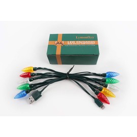 Lymonflyy 2Pack LED Christmas Light Phone Charger Cord USB and Bulb Charging Cable 50inch 10led Multicolor Bulbs Compatible with Phone14,14Pro,14Pro Max,13,13Pro,13Pro Max,12Pro Max, 11 etc