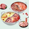 LINISHOP Stainless Steel Hot Pot Dual Sided Cooking Soup Shabu