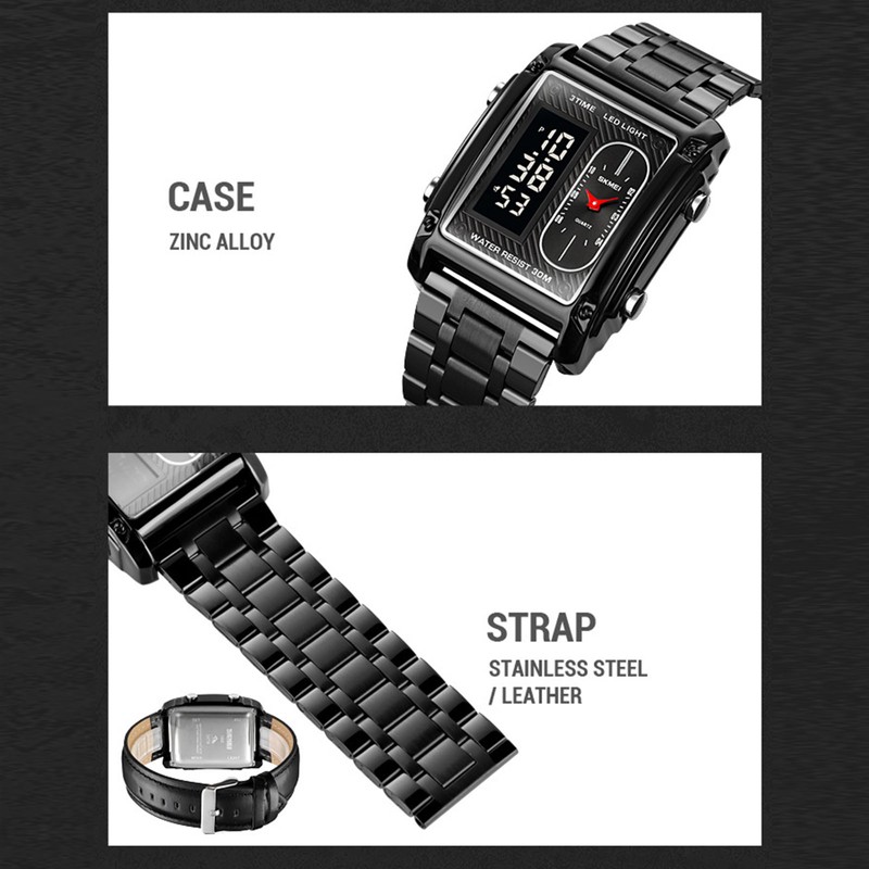 SKMEI 1868 Men Watch Professional 30M Water Resistant Double Display