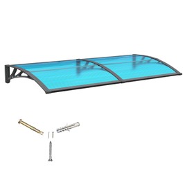 Awning for Door Entrance,32X80 Inches Awnings for Doors,Window Awning Canopy Exterior with Plastic Steel Bracket,Polycarbonate Cover,UV,Rain,Snow Protection for Porch,Patio,Deck