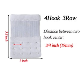 AKAAYUKO Women's Bra Extenders 4 Hook Soft Comfortable Bra Strap Extender Extension, 3 Pieces