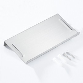 Wellsum Wall Mount Stainless Steel Bathroom Toilet Small Phone Holder Phone Shelf, Anti-Slip Style and Silver Brushed Finish