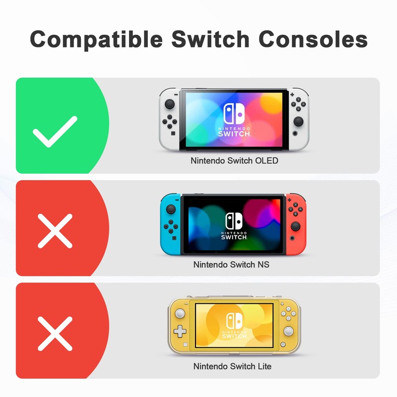 JINGDU Protective Case Compatible with Switch OLED, Dockable TPU Cover