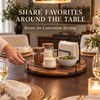 Acacia Wood Lazy Susan Turntable, 360° Rotating Kitchen Countertop Organizer