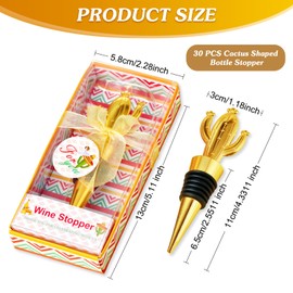 30PCS Cactus Wine Stoppers for Mexican Party Favors Wedding Bridal Shower Party Souvenir Gifts for Guests Mexico Centerpieces for tables
