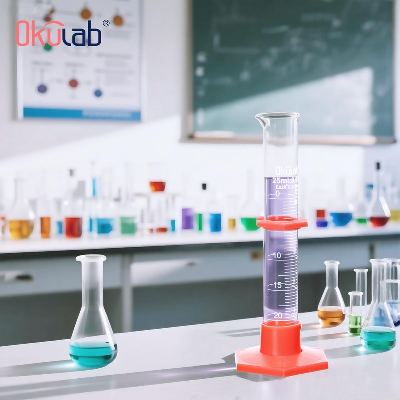 Graduated Cylinder, 4pcs of Vol.100ml, Borosilicate 3.3 Glass Cylinder, Lab