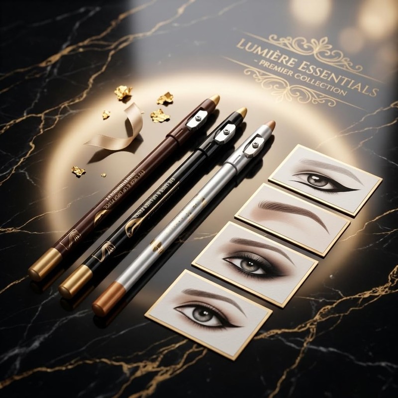 3‑Pack Black Eyebrow & Eyeliner Pencils with Sharpener – Waterproof,