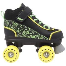 Lenexa Doodle Roller Skates for Boys and Girls - Kids Quad Roller Skate - Pink/White - Black/Green - Great Indoor and Outdoor Roller Skates Made for Kids and Beginners (Pink/White, Big Kids 3)