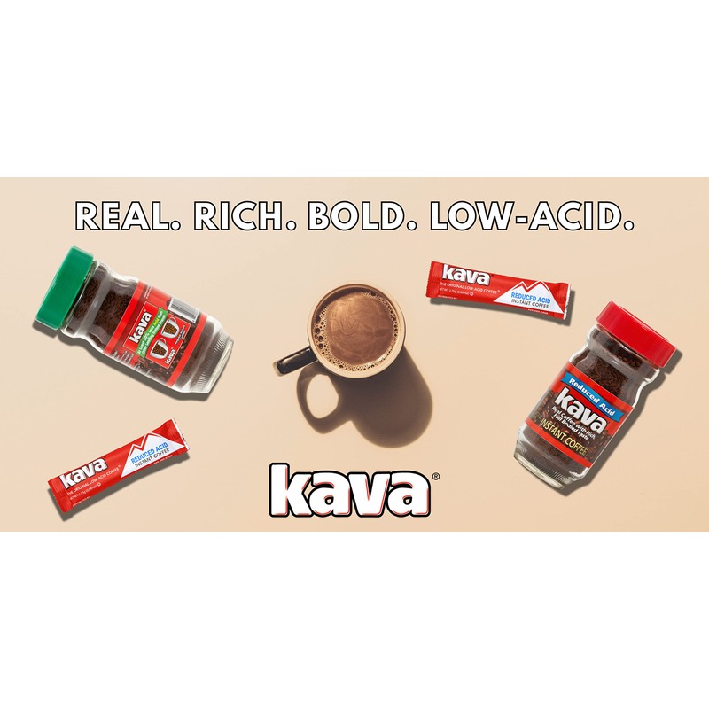 Kava Low Acid Instant Coffee Single Serve Stick Packets, 20