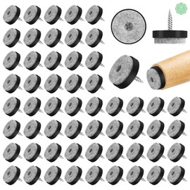 60Pcs Furniture Felt Pads Floor Protector Pads for Furniture Legs 25mm Felt Chair Pads Round Non Slip Screw on Felt Pads Felt Slides Pads for Wooden Hardware Furniture, 0.98x0.98 inch