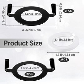 HINZIC 4Pcs E27 E14 Socket Lamp Harp Saddle Base Lampshade Holder 1.7''/1.4"ID (43/37mm) Light Base 2Pcs 1.1" ID Non-Slip UNO Collar Ring Adapter for Threaded Base Black