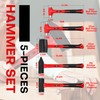 C&T 5-Piece Hammer Set, 16oz Ball Peen Hammer | 32oz