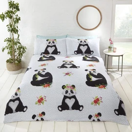 Rapport Home Rapport Panda Fun-Filled, Duvet Set, Cotton, Multi,2 pieces, Size: Single-135cm x 200cm