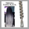 Ari Trenza Para Decoración Extensión Peinado 58cm Plata