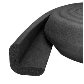 Kidkusion Baby Proof Edge Guards for Safety | Made in The USA | 18 Feet | Black | Edge Protectors for Furniture, Tables, Fireplaces | Heavy Duty Tape Included