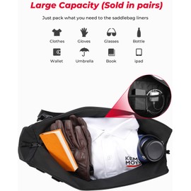 KEMIMOTO Street Glide Saddlebag Liners, 1 Pair of Motorcycle Hard Saddle Bag Inserts for Electra Glide Road King 1700 Royal Star