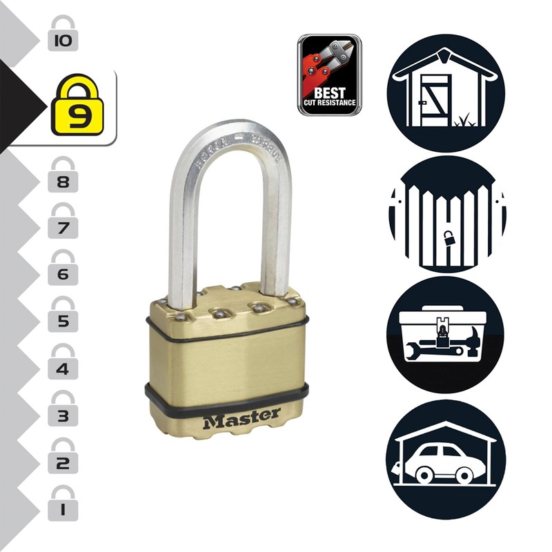 Master Lock Excell Heavy Duty Padlock with Key and Extra-Long