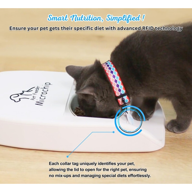 Furrify Automatic Pet Feeder with Active RFID Technology, Dual Source