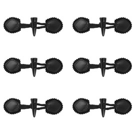 JKJF PU Leather Toggle Buttons Horn Toggle Buttons Resin Sewing Buttons for Coat Duffle Coat Jacket Clothing Craft Decoration - 6 Pairs Black