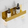 Qeke Shower Caddy, 12" Bathroom Shelf Organizer with 2 Hooks,