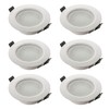 SEBSON 6x Downlight type 15 Bathroom IP44, Aluminium, White, LED/Halogen