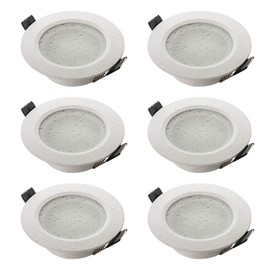 SEBSON 6x Downlight type 15 Bathroom IP44, Aluminium, White, LED/Halogen incl. GU10 socket, Mouting Frame Ø93 x 27mm, recessed lighting