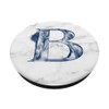 WHITE BLACK GREY MARBLE PHONE GRIP BLUE B LETTER B