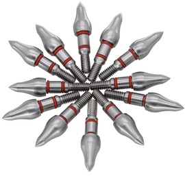 Maifield - Puntos de acero inoxidable para tiro con arco, fácil de tirar, varios diámetros exteriores, grano 85/100/125/150, puntas de campo de tiro con tornillo, 19/64" Combo Shape,150 Grain, 150 granos