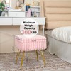 xuperbonus Faux Fur Vanity Stool with Storage Ottoman, Vanity Chair