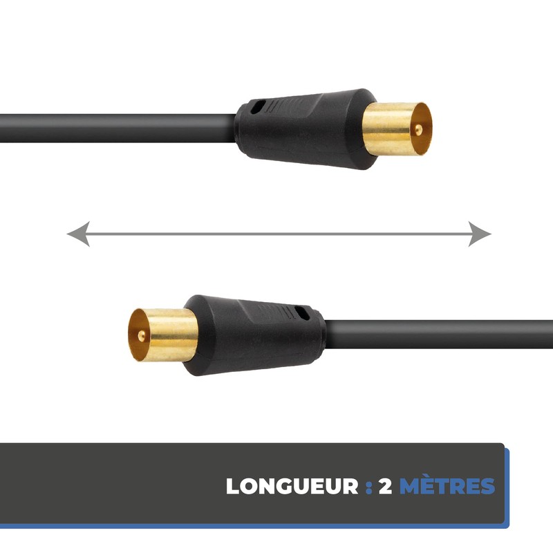 APM 408019 - TV Cable Male/Male 9.52mm + Female Adapter