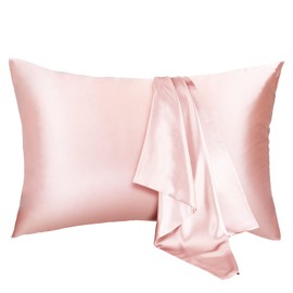 Sugarman Silk Pillowcase, 16.9 x 24.8 in (43 x 63 cm), Beautiful Skin & Hair, Anti-Static, Glossy, Dust-Resistant, Sensitive Skin, Silk on Both Sides, Envelope Closure, Washable, 1 Piece, Sakura Pink