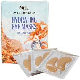 Camille Beckman Hydrating Collagen & Carob Under Eye Masks, Moisture-Locking Formula with Hyaluronic Acid, Set of 3 Pairs
