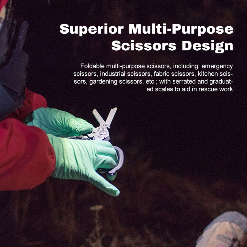 Paramedic Scissors with Compatible Holster 6 In 1 Multi-function Foldable