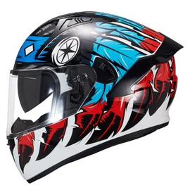 Full Face Motorcycle Helmet X9 with Inner Sun Visor DOT Approved Motorbike Moto Street Bike Racing Helmet(Indian-Eagel,XXL)