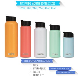 MIRA Flip Lid for Wide Mouth Water Bottles | Compatible with Multiple Sizes: 12 oz, 18 oz, 20 oz, 22 oz, 32 oz & 40 oz