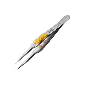ANEX No.214 SUS410 Tweezers with Grip, Ultra Fine Point, 4.5 inches (115 mm)
