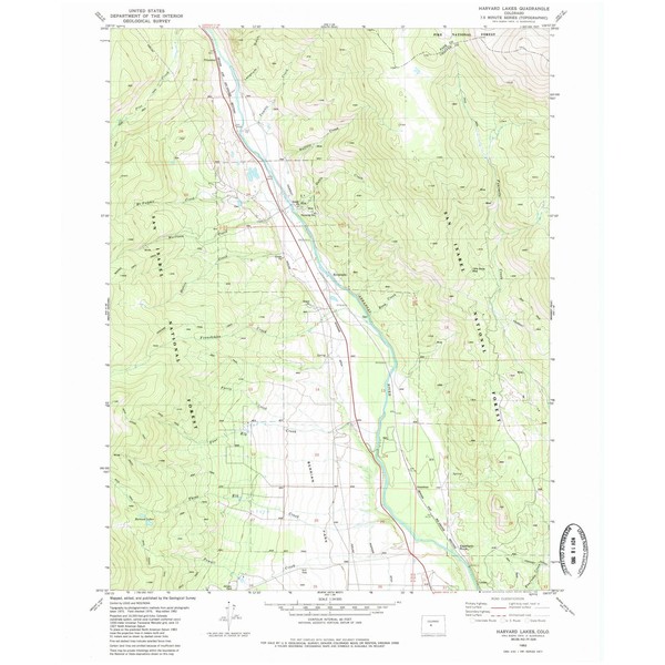 Colorado Maps - 1982 Harvard Lakes, CO - USGS Historical
