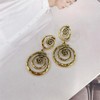 Boho Round Spiral Swirl Dangle Drop Earrings for Women Gold/Silver